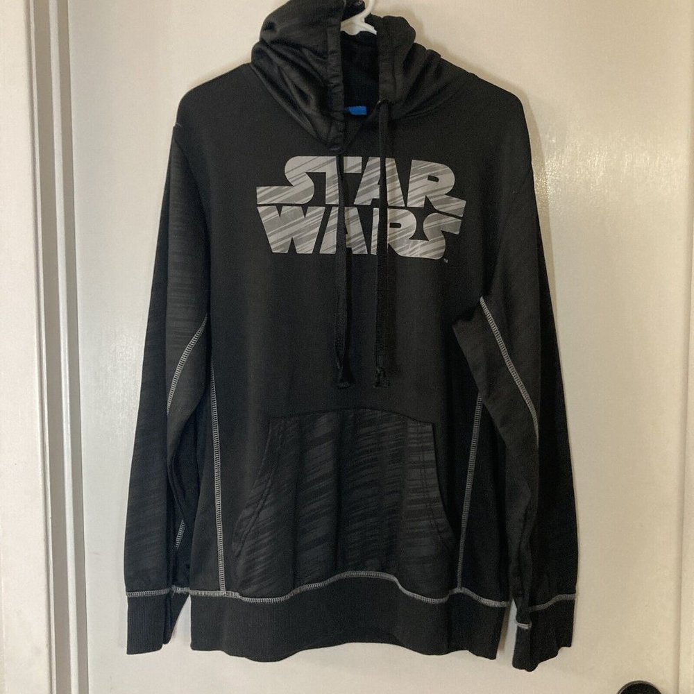 Star Wars Mens Official Hoodie Black- Size L Large Lucasfilm Fleece Lined